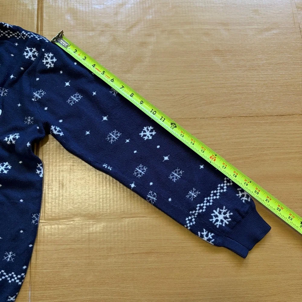 Boxlunch Winnie the Pooh Navy Blue Sweater with Snowflake Design - Picture 4 of 6